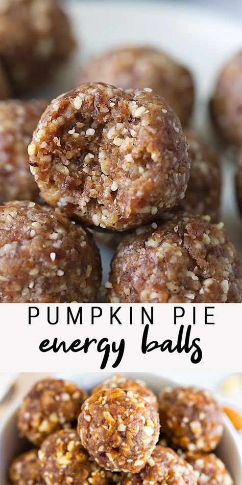 Pumpkin Energy Bites, Healthy Pumpkin Pie, Gluten Free Pumpkin Spice, Energy Balls Healthy, Snack Sani, Healthy Pumpkin Pies, Pumpkin Recipes Healthy, Energy Bites Recipes, Fitness Recipes