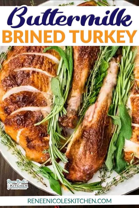 Buttermilk Brined Roast Turkey, Turkey Buttermilk Brine Recipes, Apple Cider Sage Turkey Brine, Buttermilk Turkey Brine Thanksgiving, Low Sodium Turkey Brine, Wet Brine Spatchcock Turkey, Milk Brine For Turkey, Orange Juice Turkey Brine, Buttermilk Turkey Brine