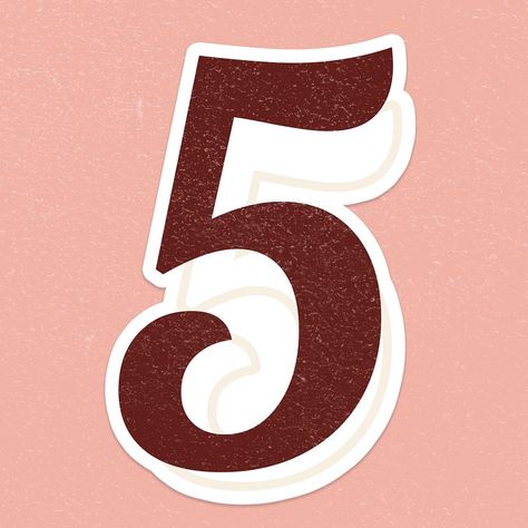 Angka 5 Aesthetic, 5 Number Design Fonts, 5 Aesthetic Number, Number Icons, Number Alphabet, Easy Hand Drawings, Icon Transparent, 2 Cake, Hand Drawings