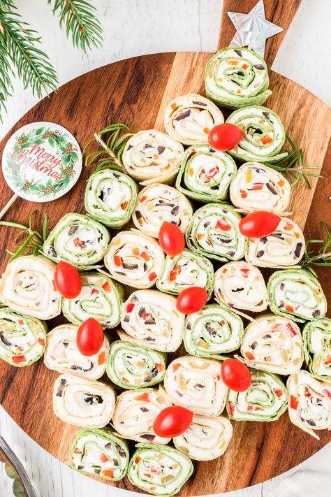 Olive Pinwheels Tortilla Rolls, Olive Cream Cheese Pinwheels, Christmas Roll Ups Cream Cheeses, Greek Roll Ups, Cream Cheese Rollups Appetizers, Olive Roll Ups, Tortilla Roll Ups Cream Cheese, Pinwheel Christmas Tree, Tortilla Pinwheel Appetizers