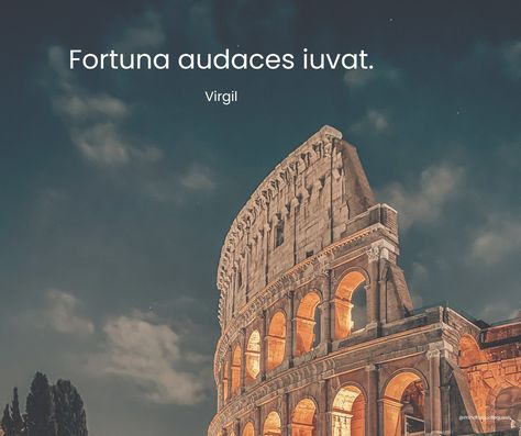 Fortune favors the bold. - Fortuna audaces iuvat. - Virgil Virgil's timeless wisdom reminds us of the inherent connection between courage and fortune. It prompts us to contemplate the role of boldness and daring in shaping our destinies, recognizing that fortune often favors those who are willing to take risks and seize opportunities with confidence and determination. This quote serves as a reminder to embrace boldness in our pursuits, trusting in our ability to navigate life's uncertaint... Fortune Favors The Bold, Navigating Life, Take Risks, Destiny, Confidence, Quotes, Instagram