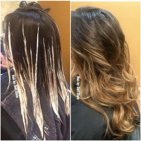 Balayage hair. Balayage hair application. Balayage hair color with Olaplex. #Olaplex #Balayage Balayage Diy, How To Balayage, Medium Length Brown Hair, Sombre Hair, Balayage Hair Color, Color Rubio, Brown Hair With Blonde Highlights, Hair Techniques, Different Hair