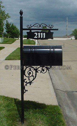 Wrought Iron Mailbox, Iron Mailbox, Antique Mailbox, Kitchen Decor Hacks, Mailbox Makeover, Diy Mailbox, Mailbox Posts, Custom Mailboxes, Mailbox Design