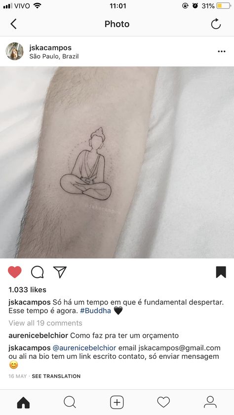 Buddha Outline Tattoo, Fine Line Buddha Tattoo, Mini Buddha Tattoo, Buddha Tattoo Simple, Tiny Buddha Tattoo, Small Buddha Tattoo, Beautiful Spine Tattoos, Geometric Line Tattoo, Cool Animal Tattoos