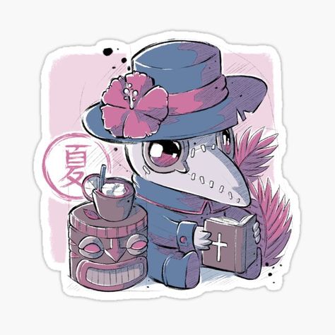 Cute Plague Doctor, Doctor Stickers, Day Of The Shirt, Tiki Tiki, Large Mouse Pad, Home Computer, Plague Doctor, Reading A Book, Character Design Animation