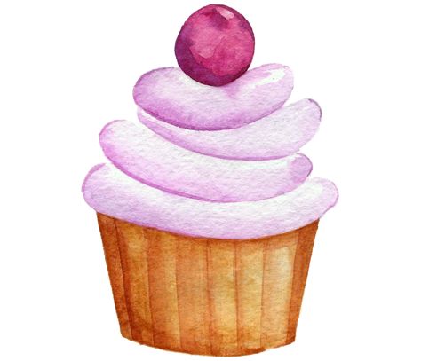 Watercolor Paintings Food, Easy Watercolor Paintings, Watercolour Food, Cupcake Painting, Crayon Painting, Art Business Cards, Bunny Watercolor, Watercolor Birthday Cards, Watercolor Beginner