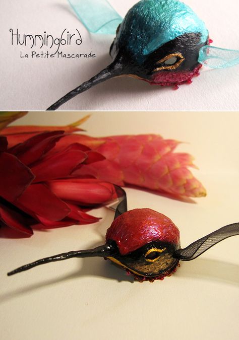 Hummingbird Costume Diy, Hummingbird Mask, Hummingbird Costume, Phoenix Costume, Red Hummingbird, Tiny Bird Tattoos, Costume Carnaval, Bird Costume, Bird Masks