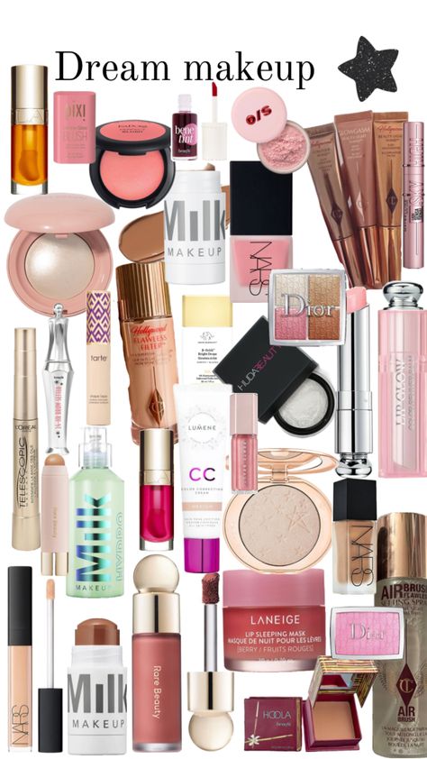 #original #makeup #makeupwishlist #inspo #money #rarebeuty #milk #clarins #dior #benetint #benefit #hudabeauty #charlottetilbury #dream #isadora #primer #nars #blush #bronzer #tarte#lumene #cccream Lumene Makeup, Original Makeup, Dream Makeup, Nars Blush, Makeup Bronzer, Cc Cream, Glam Makeup, Huda Beauty, Bronzer