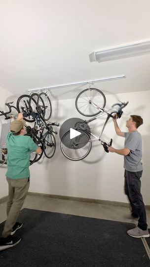 Bicycle Garage, Garage Workshop Layout, Workshop Layout, Garage Bike, Ceiling Storage, Garage Shelving, Bike Storage, Stone Cottage, Shelving Systems