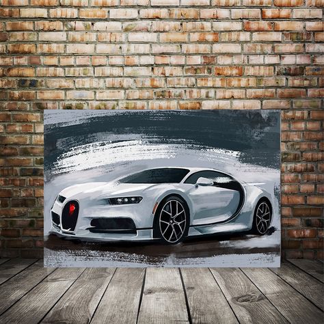 "White Bugatti canvas print, Automotive art print, Bugatti Chiron , car enthusiast, Canvas print, paper print, man cave decor, famous car PAPER GICLEE PRINT - Archival museum quality print. On a thick stock paper. ** SOLD NOT FRAMED** (frames can be found at Michael's, Jo Ann, Target) Sizes: 8x10\", 8x12\". 12X18\", 16X20\", 24X36\", 30X40\" CANVAS PRINT - Comes ready to hang. Does not have a frame. Sizes: 8x10\", 8x12\". 12X18\", 16X20\", 24X36\", 30X40\" FRAMED MATTED PRINT Sizes: 11x14\", 16x White Bugatti, Race Car Art, Husband Gift Ideas, Famous Car, Bike Sketch, Horse Art Print, Garage Art, Bugatti Chiron, Acrylic Painting For Beginners