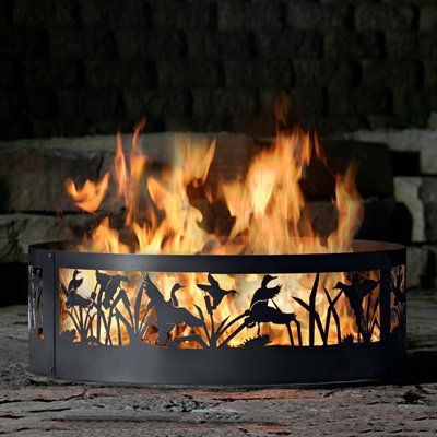 P & D Metal Works FD09 Flying Duck Ring Fire Pit Fire Rings Ideas Backyards, Metal Fire Pit Designs, Fire Rings, Fishing Hole, Fire Pit Ring, Metal Fire Pit, Bar Outdoor, Wood Fire Pit, Fire Pit Furniture