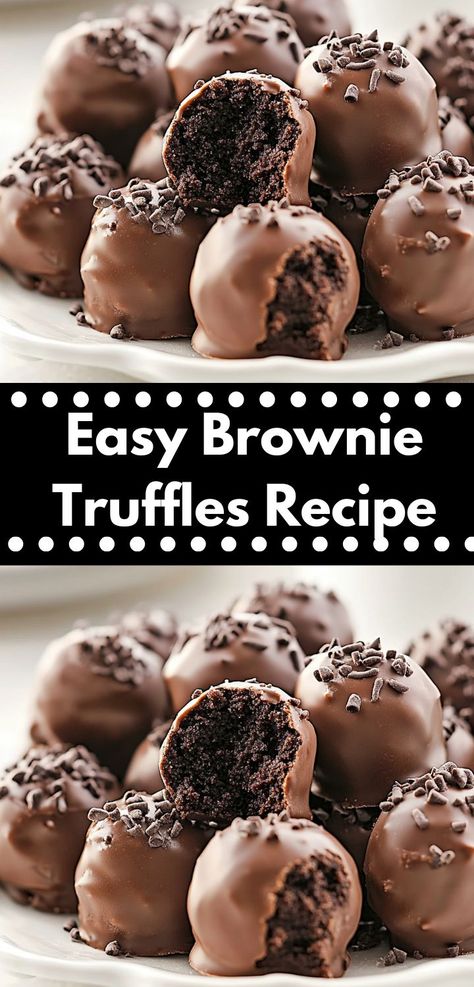 Searching for a quick and satisfying treat? These Easy Brownie Truffles require minimal effort and deliver maximum flavor. Perfect for busy families, they make delightful snacks or dessert ideas for any day of the week. Brownie Truffles Recipe, Brownie Cake Pops, Mini Brownie Bites, Brownie Bites Recipe, Easy Brownie, Cake Ball Recipes, Brownie Truffles, Easy Truffles, Christmas Brownies