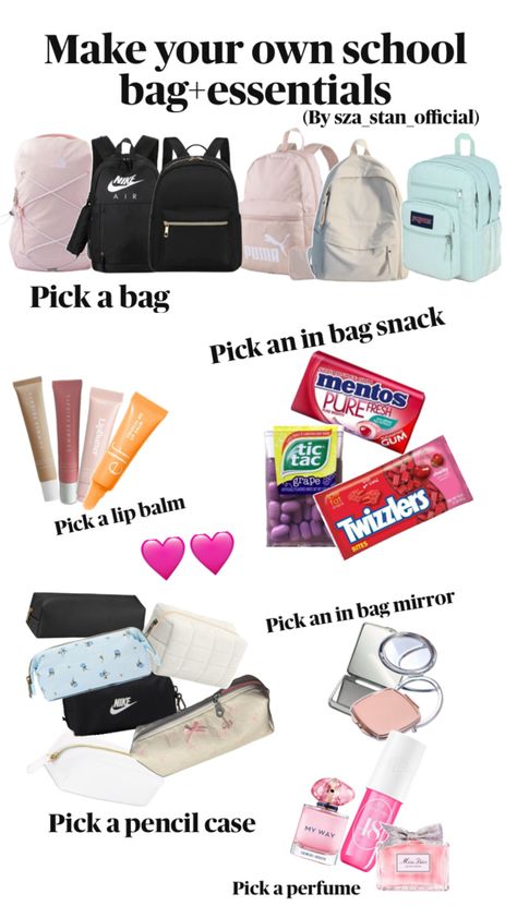 Stuff To Put In Your Backpack For School, What To Keep In Your School Bag, Schoolbag Essentials, Middle School Essentials, School Emergency Kit, School Backpack Essentials, Travel Packing Essentials, What's In My Backpack, Girly Christmas Gifts