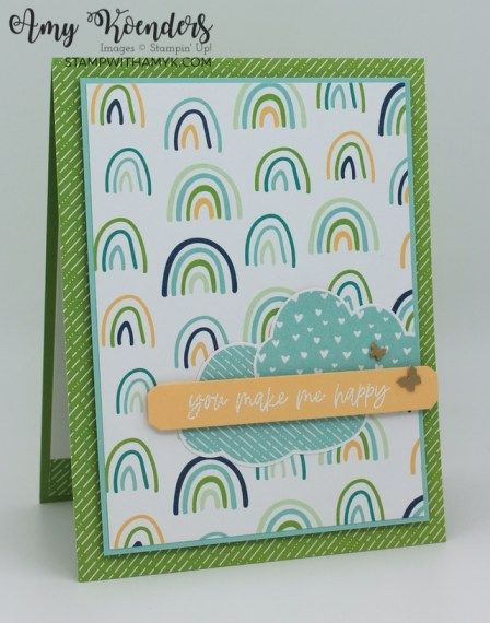 Su Sunshine And Rainbows Dsp, Gender Neutral Birthday Cards, Sunshine And Rainbows Stampin Up Cards, Rainbow Cards, Rainbow Card, Rainbow Paper, Stamping Ideas, Designer Series Paper, Su Cards