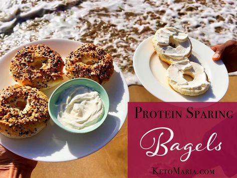 Protein Sparing BagelsProtein Sparing Bagels Protein Sparing Modified Fast Recipes, Keto Maria Emmerich Recipes, Maria Emmerich Recipes, Egg White Protein Powder, Healthy Bagel, Protein Sparing Modified Fast, Maria Mind Body Health, Egg White Protein, Keto Bagels