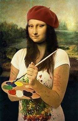 Mona prepares her palette... Mona Lisa Parody, Istoria Artei, Frida Art, Principles Of Art, Art Parody, Montage Photo, Tableau Art, Arts Ed, Famous Art