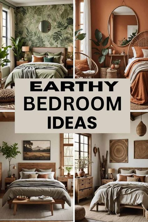 Transform Your Sanctuary: 40 Unearthly Earthy Bedroom Ideas - West Magnolia Charm Earthy Cozy Bedroom, Earthy Bedroom Aesthetic, Funky Bedroom Decor, Gothic Bedroom Ideas, Earthy Bedroom Ideas, Funky Bedroom, Modern White Bedroom, Earthy Decor, Earthy Bedroom