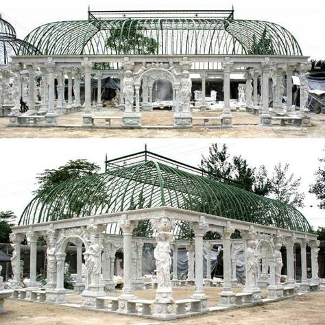 Pavillion Wedding Ceremony Decor, Pavillion Wedding Ceremony, Greek Pavilion, Covered Pool, Conservatory Sunroom, Classic Interior Design Luxury, Da Rules, Gazebo Design, Wedding Stages