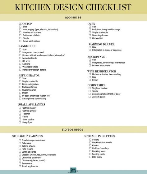 Furnishing A New Home Checklist, Construction Checklist, Moving Plan, New House Kitchen, Remodeling Checklist, Container Interior, Kitchen List, Remodel Checklist, Kitchen Checklist