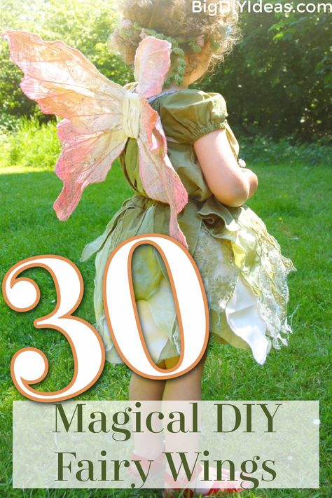 If you or your little one's love to play dress up then this collection is for you! Nothing imbues magic and wonder quite like a fairy. There's something special about a the wings that not only lend to feelings of otherworldliness by taking flight, but also in their beauty. You can dress them up in so many ways and styles that no pair of wings ever has to look the same! If you feel like doing something a whimsical project, why not this one?! via @bigdiyideas Make Fairy Wings, Small Fairy Wings, Diy Pet Costumes, Wings Diy, Elf Wings, Diy Fairy Wings, Fairy Wings Costume, Cosplay Wings, Fairy Room