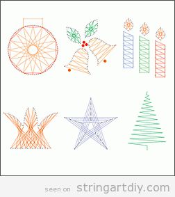 string art christmas free pattern Christmas String Art Patterns Christmas Math Project, String Art Patterns Templates, String Art Patterns Free, Printable String Art Patterns, Christmas Template, String Art Templates, Math Patterns, Stitch Cards, Sewing Cards