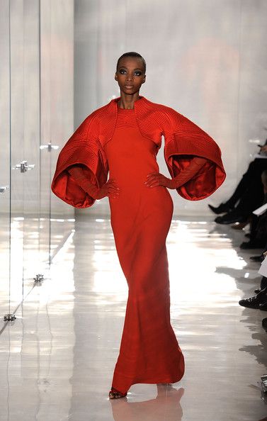 This look from the 2011 Raph Rucci fashion week show has a model in large sleeves, which are reminiscent of the Crinoline Era's pagoda sleeves. Pagoda Sleeve, 18th Century Dresses, Ralph Rucci, Will Be Back Soon, 2011 Fashion, Century Dress, Ralph And Russo, Be Back Soon, Dress Silhouette