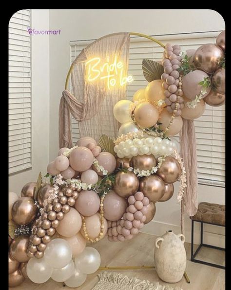 Double Arch Backdrop With Balloons, Valentines Balloon Backdrop, Boho Backdrop Ideas, Wedding Balloon Arch, Gold Balloons Decorations, Unique Backdrops, Balloons Galore, Bride To Be Balloons, Christmas Balloon Decorations