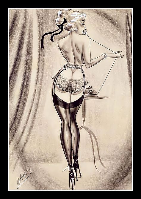 Arte Pin Up, Bill Ward, Pin Up Drawings, Beauty Marks, Pin Up Girl Vintage, Pinup Art, Girl Artist, Pin Up Tattoos, Vintage Pin Up