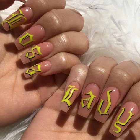 California Nails, Neon Green Nails, Gel Nails At Home, Edgy Nails, Simple Acrylic Nails, Exotic Nails, Sparkle Nails, Shellac Nails, Pink Acrylic