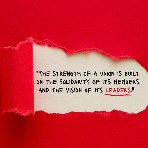 A union thrives when its members stand united and its leaders inspire with a clear vision. Together, they build unbreakable strength.
 
#Leadership #TogetherWeRise #Unity #Solidarity #Empowerment #Teamwork Union Quotes, Strike Quotes Union, Women Solidarity, Solidarity Quotes, Solidarity Poster, Teamwork, Leadership, Encouragement, The Unit