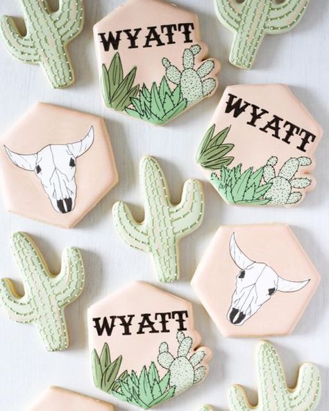 Western Baby Shower Cookies, Skull Sugar Cookies, Horn Cookies, Cookie Gram, Buffalo Skull, Western Baby, Western Babies, Bull Horns, Bull Skull