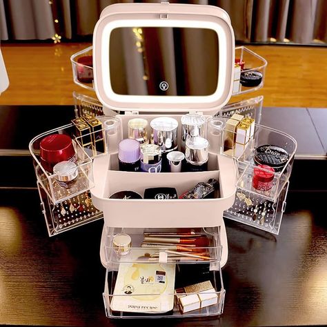 Don't Let Anyone Dull your Sparkle!🌞 To Enlighten that Sparkle We Introduce to You Our **MIUOPUR LED Makeup Organizer ** Ladies, We Are Sorry But This Product is Limited in Stock! Available in **With LED & Without LED** Desktop Drawers, Organizer Jewelry, Led Makeup Mirror, Cosmetic Box, White Mirror, Makeup Mirror With Lights, Creative Storage, Makeup Box, Makeup Eyelashes