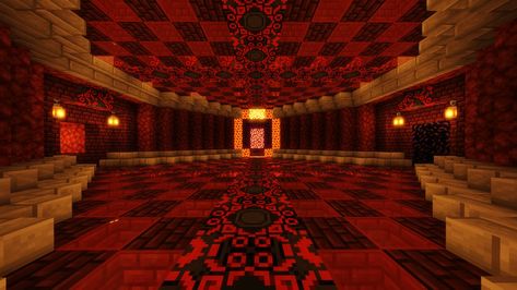 Nether Room Minecraft, Minecraft Nether Room, Floor Patterns Minecraft, Minecraft Room Ideas, Cube Games, Minecraft Inspiration, Minecraft Room, Floor Ideas, Minecraft Builds