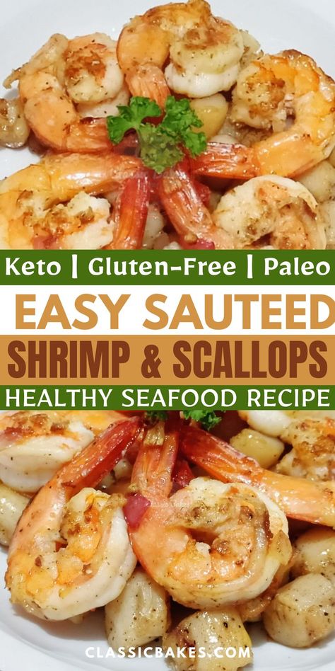 Sauteed Shrimp And Scallops, Healthy Shrimp And Scallop Recipes, Recipes With Shrimp And Scallops, Shrimp Scallop Recipes Healthy, Bay Scallops And Shrimp Recipes, Shrimp And Bay Scallop Recipes, Scallops Shrimp Recipe Dinners, Saute Scallops Recipe, Easy Shrimp And Scallop Recipes