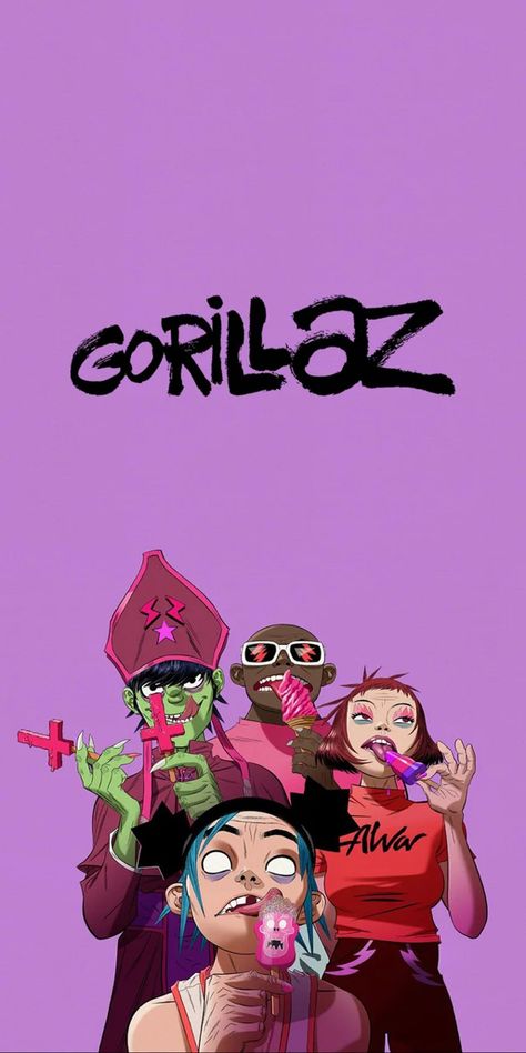 Gorillaz Art Style, Jamie Hewlett Art, 2d And Noodle, Gorillaz Fan Art, Jamie Hewlett, Gorillaz Art, Damon Albarn, Music Wallpaper, Band Posters