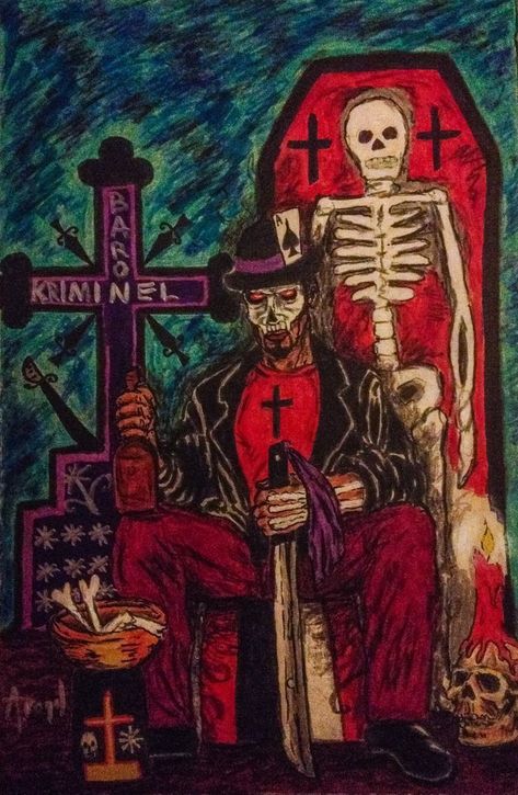 Oracle Cards Art, Dark Art Paintings, Voodoo Art, Baron Samedi, Voodoo Hoodoo, Calligraphy Art Print, Greek Mythology Art, Afrocentric Art, Dark Art Illustrations