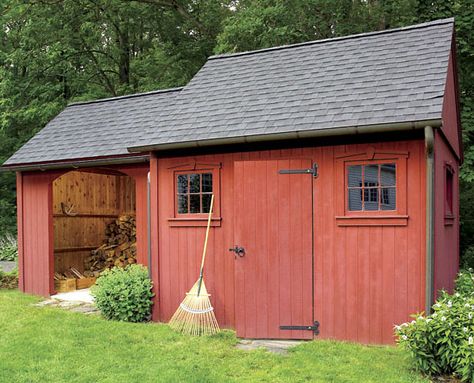 Building A Storage Shed, Red Shed, Backyard Buildings, Storage Shed Plans, Diy Shed Plans, Shed Kits, Backyard Sheds, Backyard Shed, Outdoor Sheds