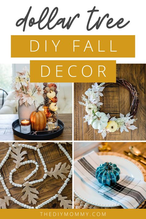 10 Dollar Tree DIY Fall Decor Ideas to Try in 2024 | The DIY Mommy Dollar Tree Fall Decor Ideas, Diy Dollar Tree Fall Decor, Dollar Store Fall Decor, Dollar Tree Fall Decor, Dollar Tree Fall Decor Diy, Diy Fall Decor Ideas, Dollar Tree Pumpkins, Fall Decor Diy Crafts, Fall Decor Dollar Tree