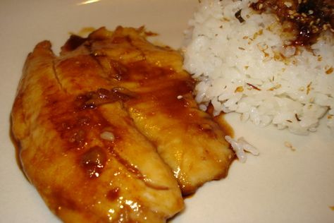 Teriyaki Tilapia (My Mock Unagi). Photo by C. Taylor Sheephead Recipe, Unagi Recipe, Teriyaki Tilapia, Sheepshead Recipe, Sheepshead Fish Recipe, Salmon Fish Tacos, Unagi Sushi, Whole30 Fish Recipes, Tilapia Recipes