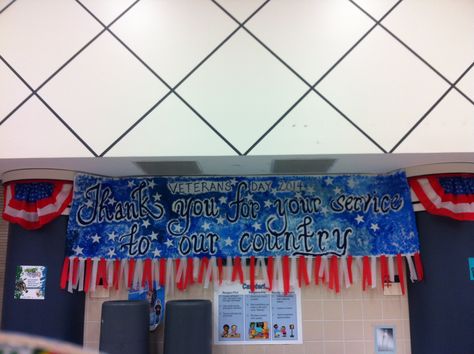 Veterans Day Banner for School Auditorium Veterans Day Banner For School, Veterans Day Elementary, Veterans Day Banner, School Auditorium, Banner School, Classroom Helpers, Blue Tang, School Elementary, Veterans Day Gifts