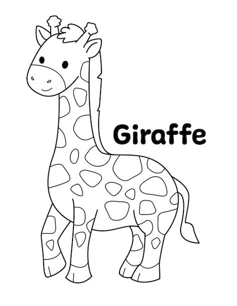 Zoo Animal Giraffe Coloring Page Giraffe Coloring Pages Free Printable, Pikachu Coloring, Coloring Pages Activities, Giraffe Printable, Glow Worms, Zoo Coloring Pages, Sketch Nature, Zoo Animal Coloring Pages, Giraffe Coloring Pages