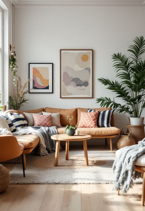 Scandi Boho Decor Boho Scandinavian Living Room, Boho Minimalist Living Room, Scandi Boho Living Room, Cozy Minimalist Living Room, Scandi Kids Room, Bohemian Style Interior Design, Minimalist Living Room Ideas, Scandinavian Interior Style, Boho Decor Ideas