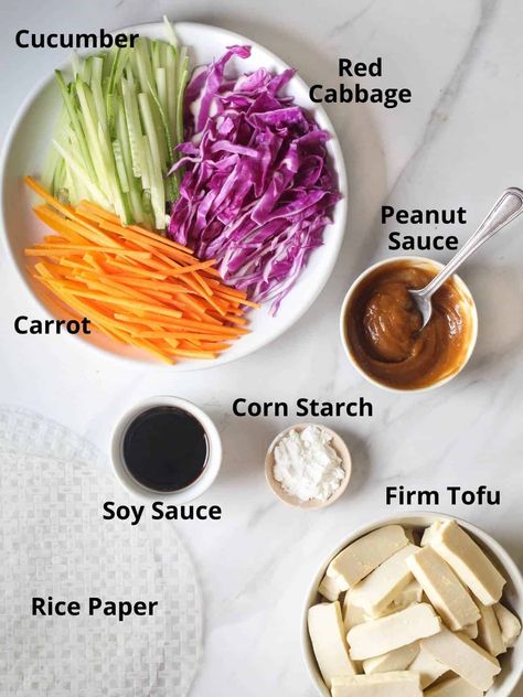 Spring Roll With Rice, Vegan Rice Paper Rolls Recipe, Tofu Rolls Rice Paper, Vegan Rice Rolls, Rice Paper Lettuce Wraps, Vegan Vietnamese Food, Rice Paper Veggie Rolls, Veggie Wraps Rice Paper, Pan Fried Rice Paper Rolls