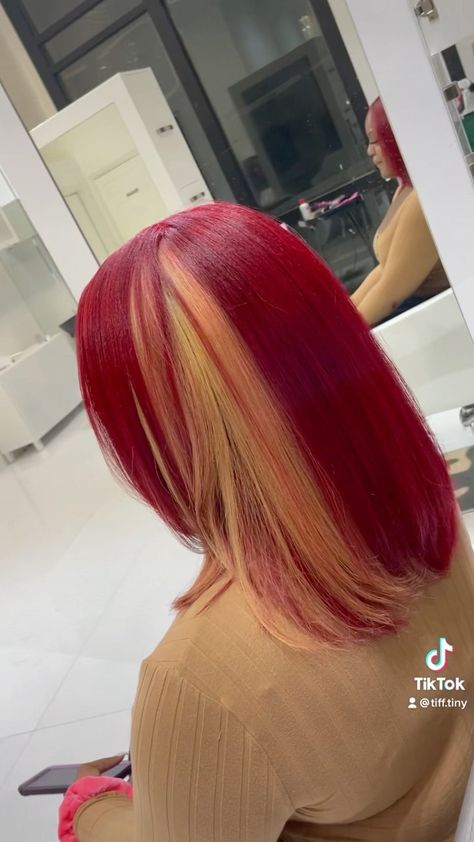 Colorful Hair Dye Ideas, Blond And Red Hair, Dye Red Hair, Red And Blonde Hair Color, Brown And Red Hair, Blonde And Red Hair, Haircut Trim, Red And Blonde Hair, Red Blonde Hair