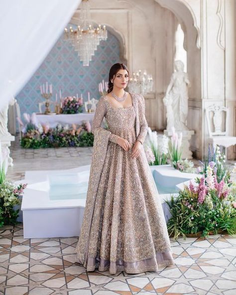 Grand Dresses, Umbrella Suit, Lilac Lehenga, Shaadi Outfits, Reception Outfit, Desi Wedding Dresses, Lehenga Gown, Asian Wedding Dress, Latest Bridal Dresses