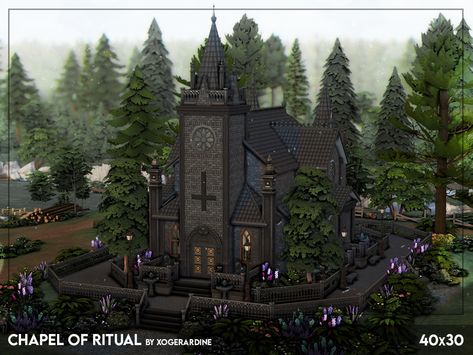 Dark Chapel, Goth Mansion, Los Sims 4 Mods, Goth Houses, The Sims 4 Lots, Spirit Of Halloween, Sims 4 House Plans, Gothic Castle, Sims 4 House Design