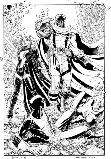 Magneto by Art Adams. Art Adams, Arthur Adams, Comic Book Drawing, Comic Book Artwork, Comic Book Pages, Bd Comics, Uncanny X-men, Marvel Comic Books, Comic Book Artists