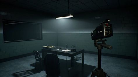 Interrogation Scene, Interrogation Room, Seed Vault, Dark Feeds, Fabrication Tools, Police Station, Unreal Engine, A Tv, Vaulting