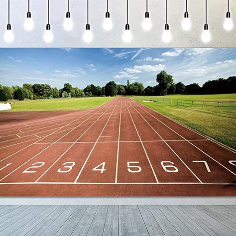 Amazon.com : YongFoto 7x5ft Running Track Backdrop Red Runway Green Lawn Playground Background for Photography School Track and Field Athletics Decor Banner Photo Backdrop for Sports Parties : Electronics Track Banquet, Running Background, Playground Background, Running Tracks, Sports Tent, Red Runway, Vbs 2023, Banner Photo, Photography School