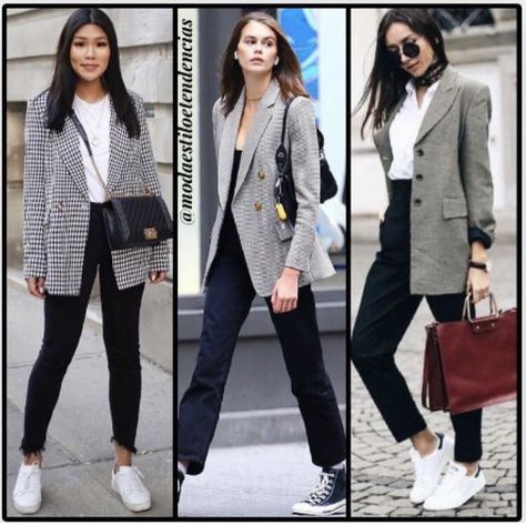 Calça Preta com Blazer em tons de cinza , tecido xadrez ou não. Inspirações charmosas! Fashion Hacks Clothes, Instagram Foto, Trench Coat, Blazer, Wardrobe, Fashion Tips, Instagram Photo, My Style, Clothes